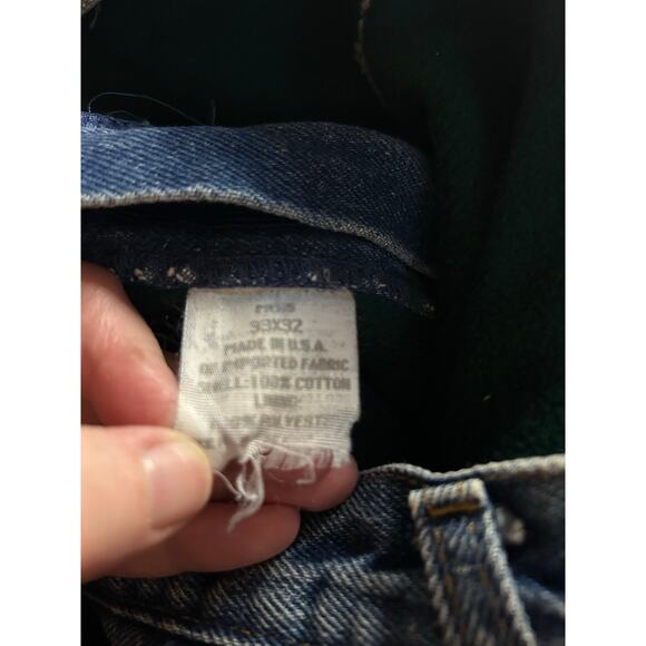 LL Bean Fleece Lined Jeans 90s Vintage Tapered Fit 33x32 Winter Denim - Picture 2 of 7